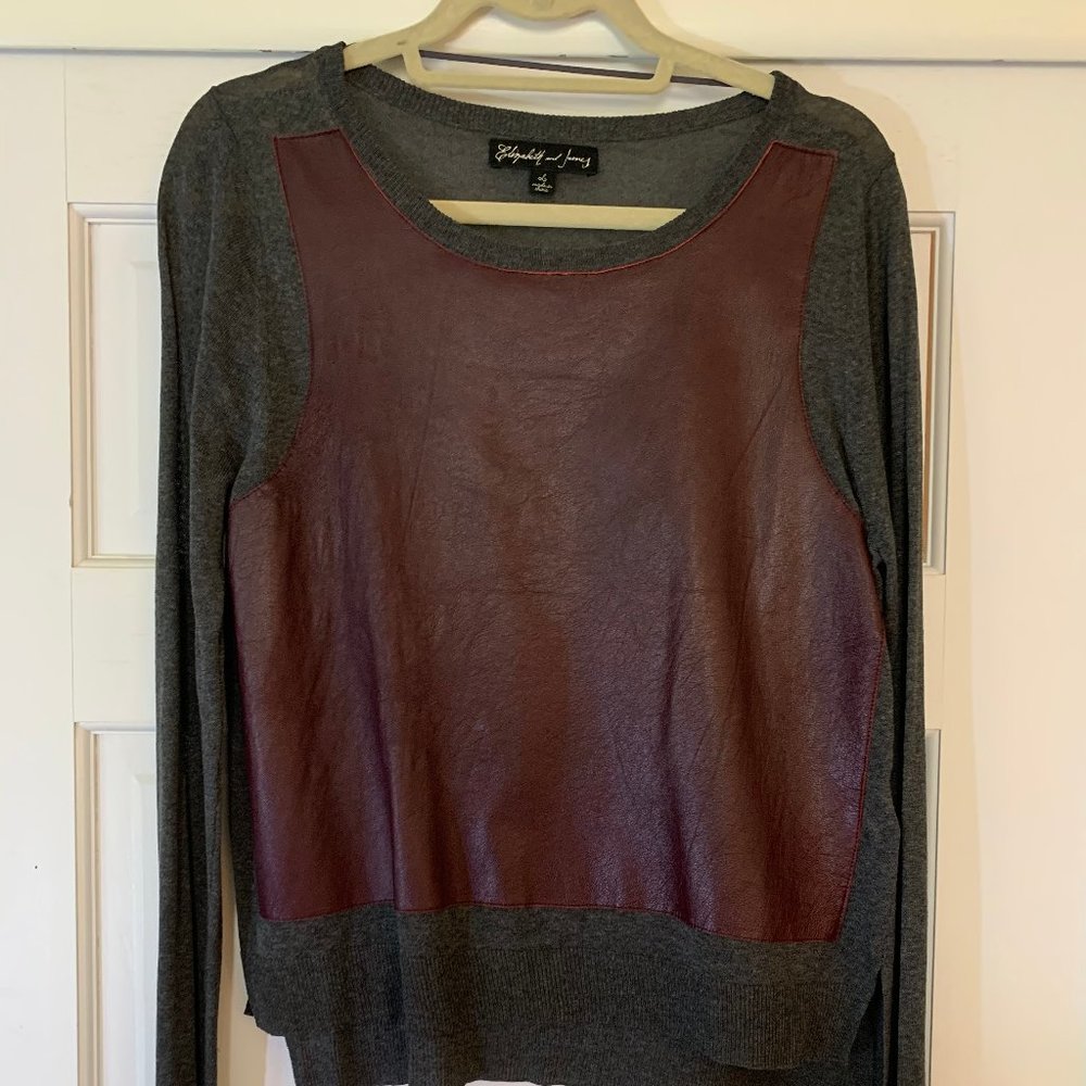 COPY - Elizabeth and James Leather Front Sweater